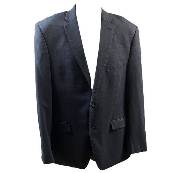 Alfani Blazer Medium Blue 2-Button Slim Fit Macy's Mens Size 42 Long Dual Vents