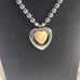 Elegant Silver-Tone Beaded Heart Pendant Necklace