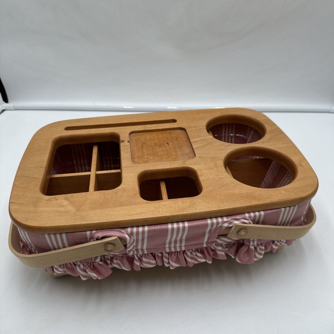 Longaberger Small Gathering Basket With Road Trip And 8 Way Wood Divider