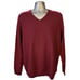 Jos. A Bank Traveler Burgundy V-Neck Merino Wool Blend Sweater Size L