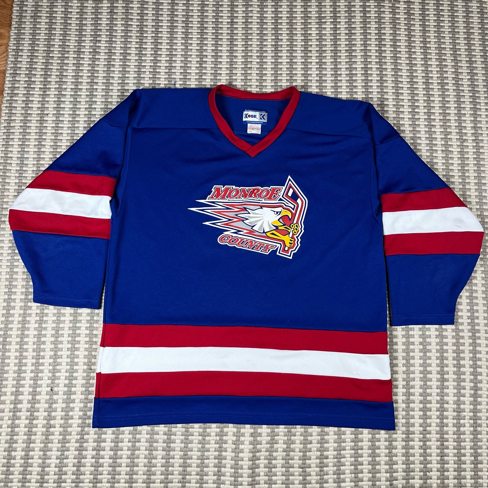 Kobe Sportsware Monroe County GangaRossa #13 Hockey Jersey Blue Men’s Sz L