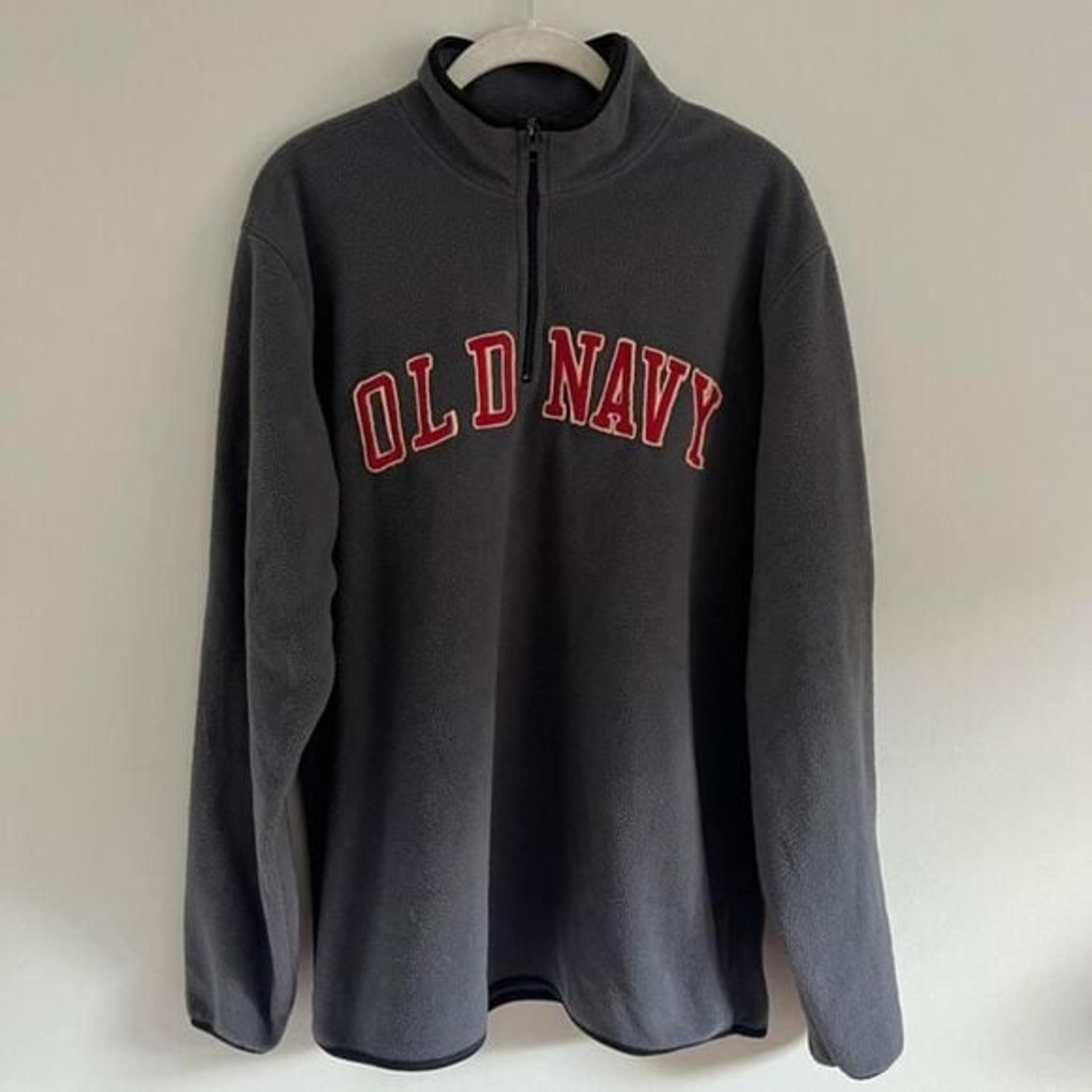 GREY OLD NAVY QUARTER ZIP FLEECE PULLOVER