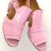 Balenciaga Leather Cutout Patent Leather Pink Block Heel Shoe. Size 39