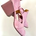 Balenciaga Leather Cutout Patent Leather Pink Block Heel Shoe. Size 39