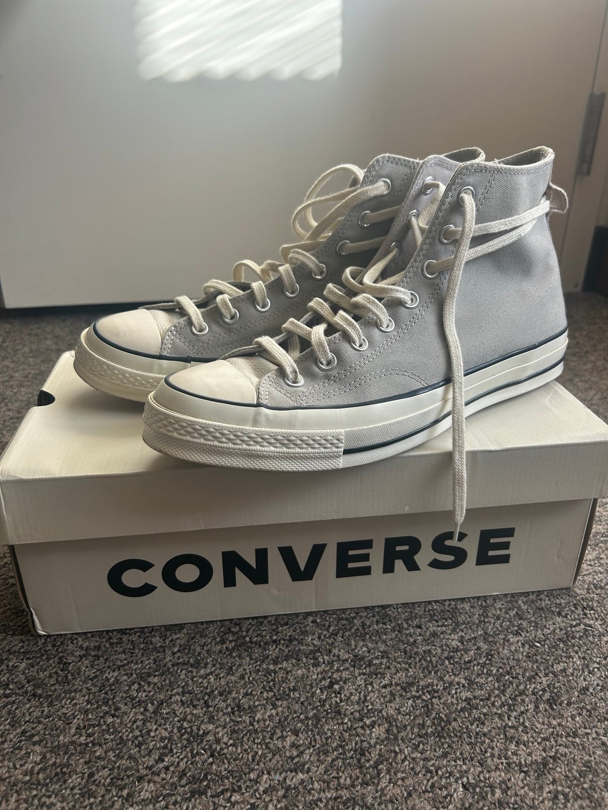 Fear of God Essential Converse Chuck Taylor Size 11 Great Condition Grey Cream