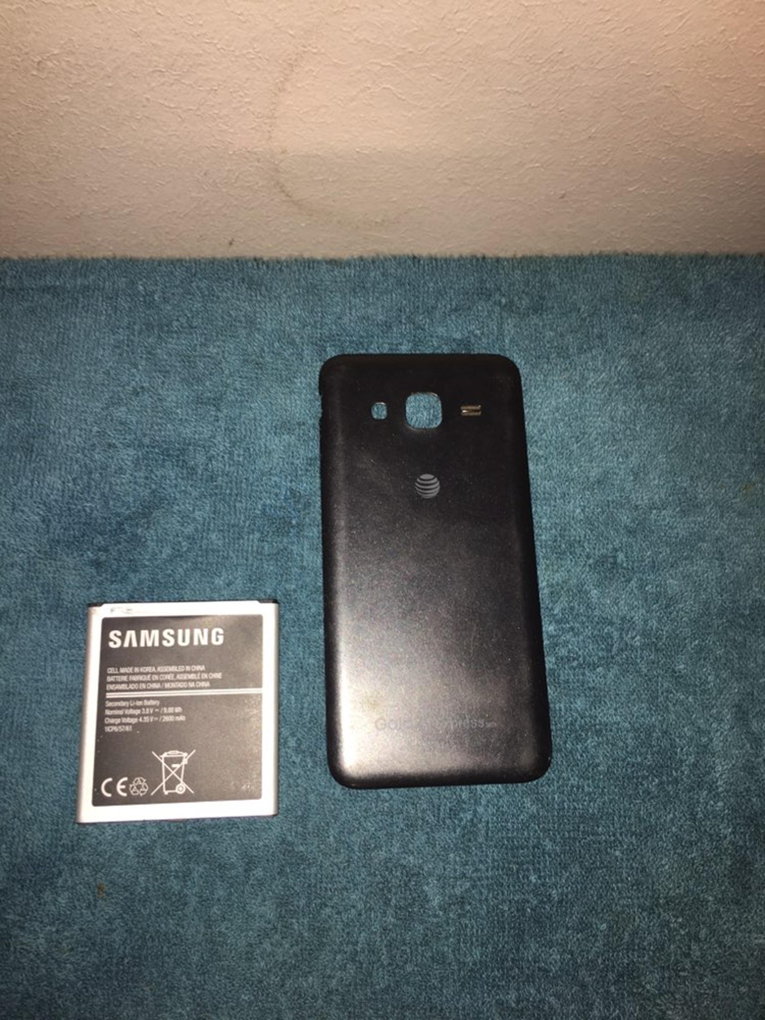 The back of a samsung galaxy express wit