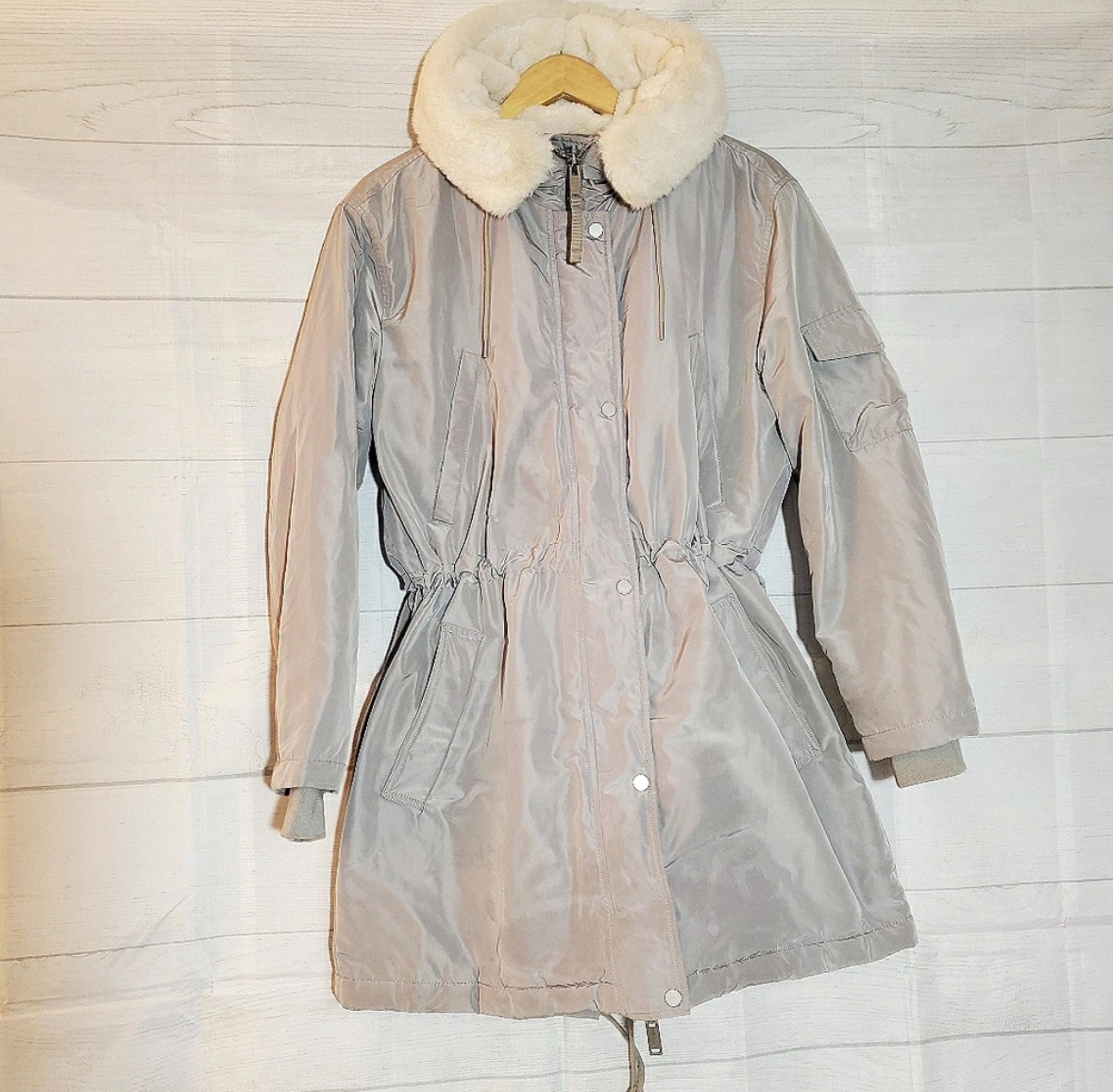 GAP primaloft hooded luxe faux fur parka