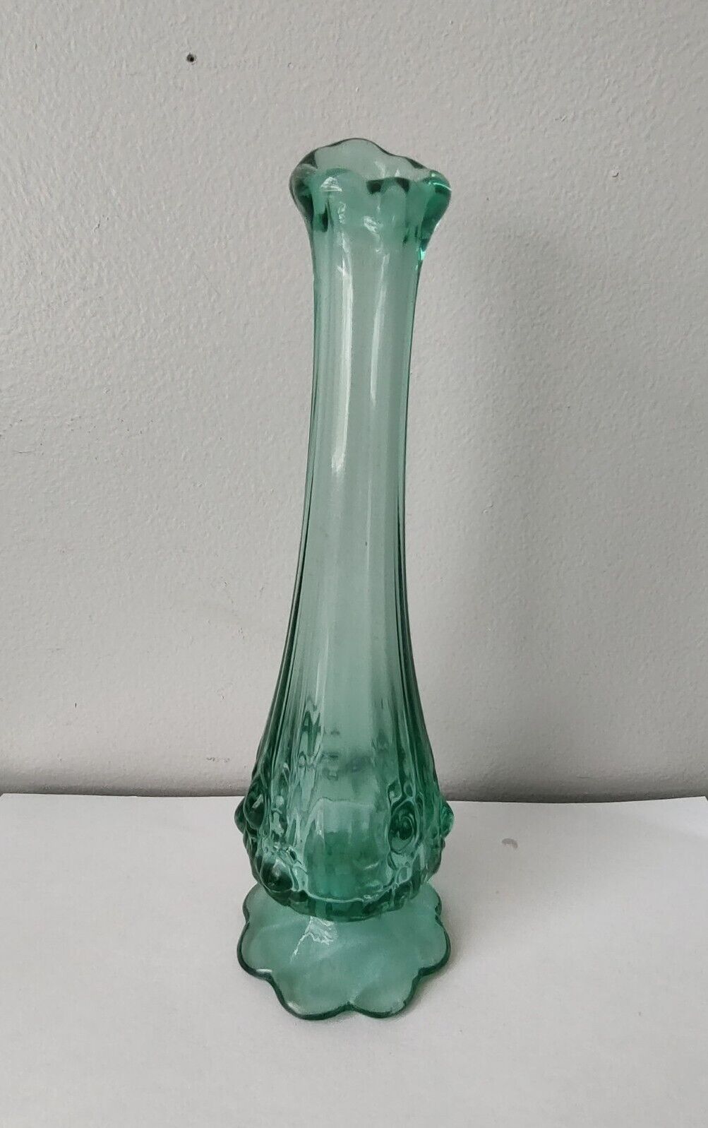 Fenton glass bud vase hobnail 8 3/4