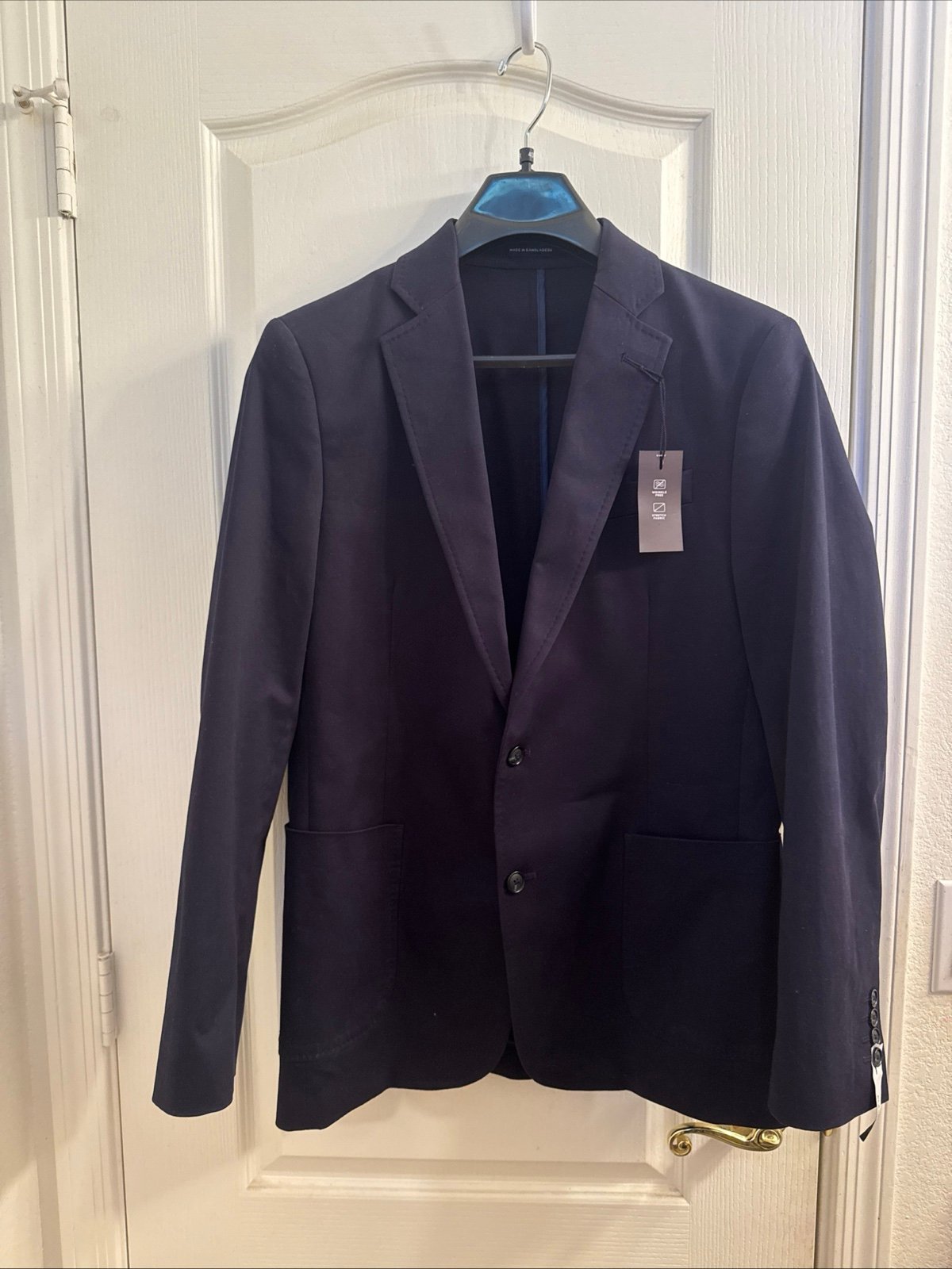 NEW Stafford Sz 40R Classic Fit Blue Stretch Sport Coat Jacket Blazer 180