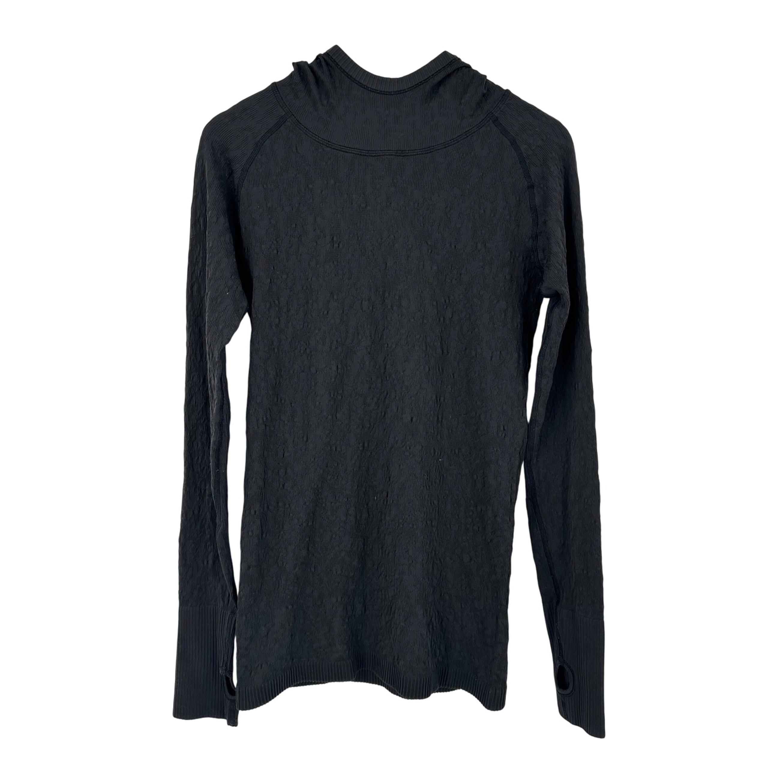 Lululemon Rest Less Hooded Top Size 8 Long Sleeve Thumbholes Athletic Texture