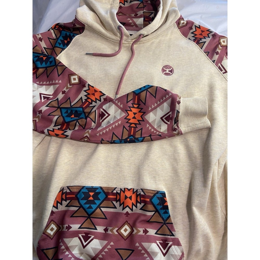 Women's Hooey Hoodie 2XL- XXL Tan Aztec Rodeo Western Southwestern Print