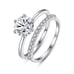 Round Brilliant Cut Sapphire Engagement Ring and Band Set