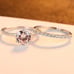 Round Brilliant Cut Sapphire Engagement Ring and Band Set