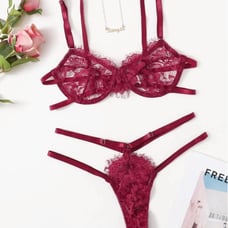 Lace bra bralette panties thong lingerie set