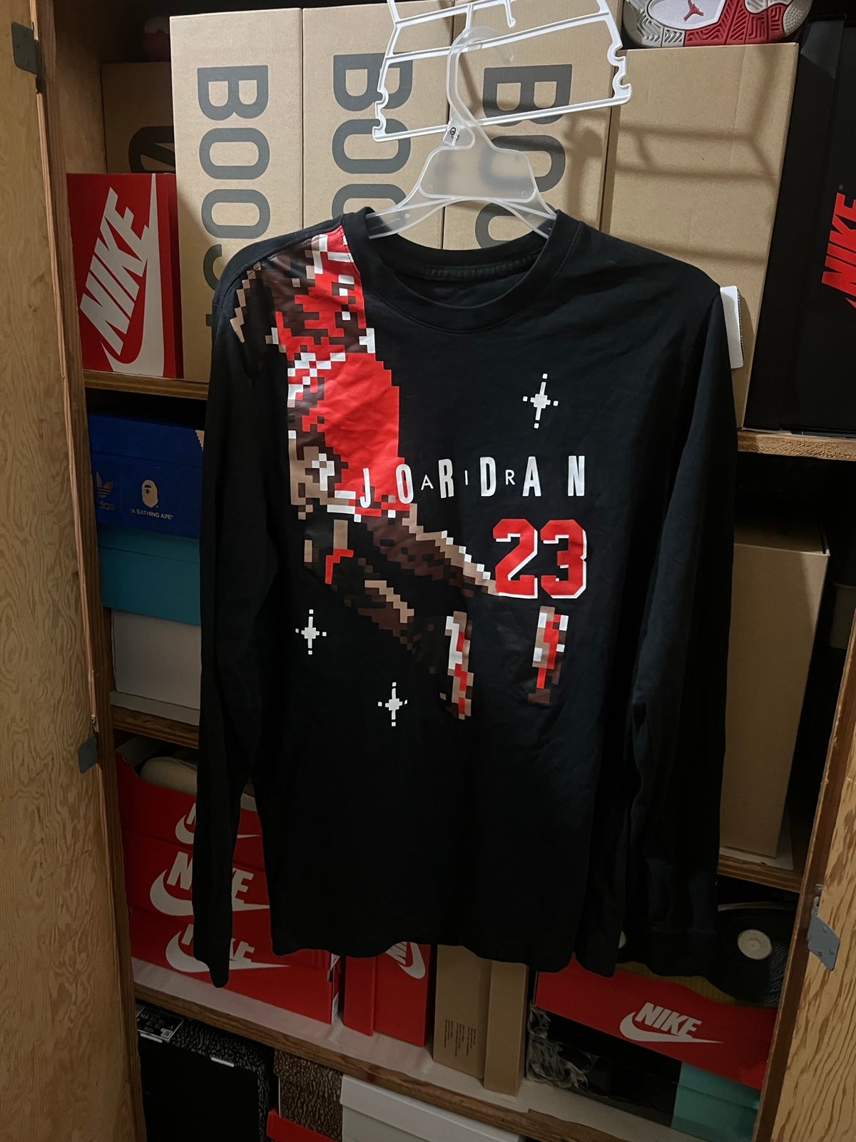 Nike Air Jordan 23 Holidays Long Sleeve Top Shirt Black Mens L DC9793-010