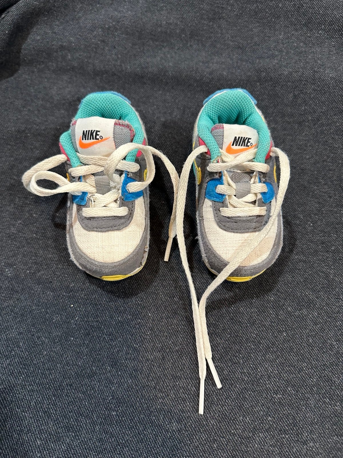 Nike Air Max 90 Leather (TD) Toddler's Shoes Phantom-Celery-Grey 5c