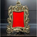 Antique Frame Brass Easel Back Thick Heavy Ornate Aged Patina 8 x 11 Vintage