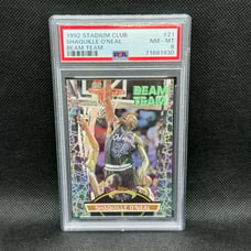 1992 Topps Stadium Club Basketball Shaquille O’Neal Rookie Beam Team PSA 8 SSP