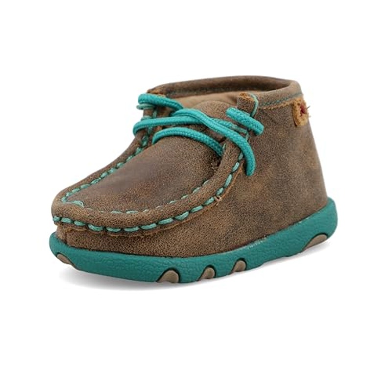 Twisted X Infant Moccasin Chukka Bomber Turquoise Size 7 Leather Shoes
