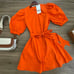 ZARA Belted Dress with Balloon Sleeves (M)