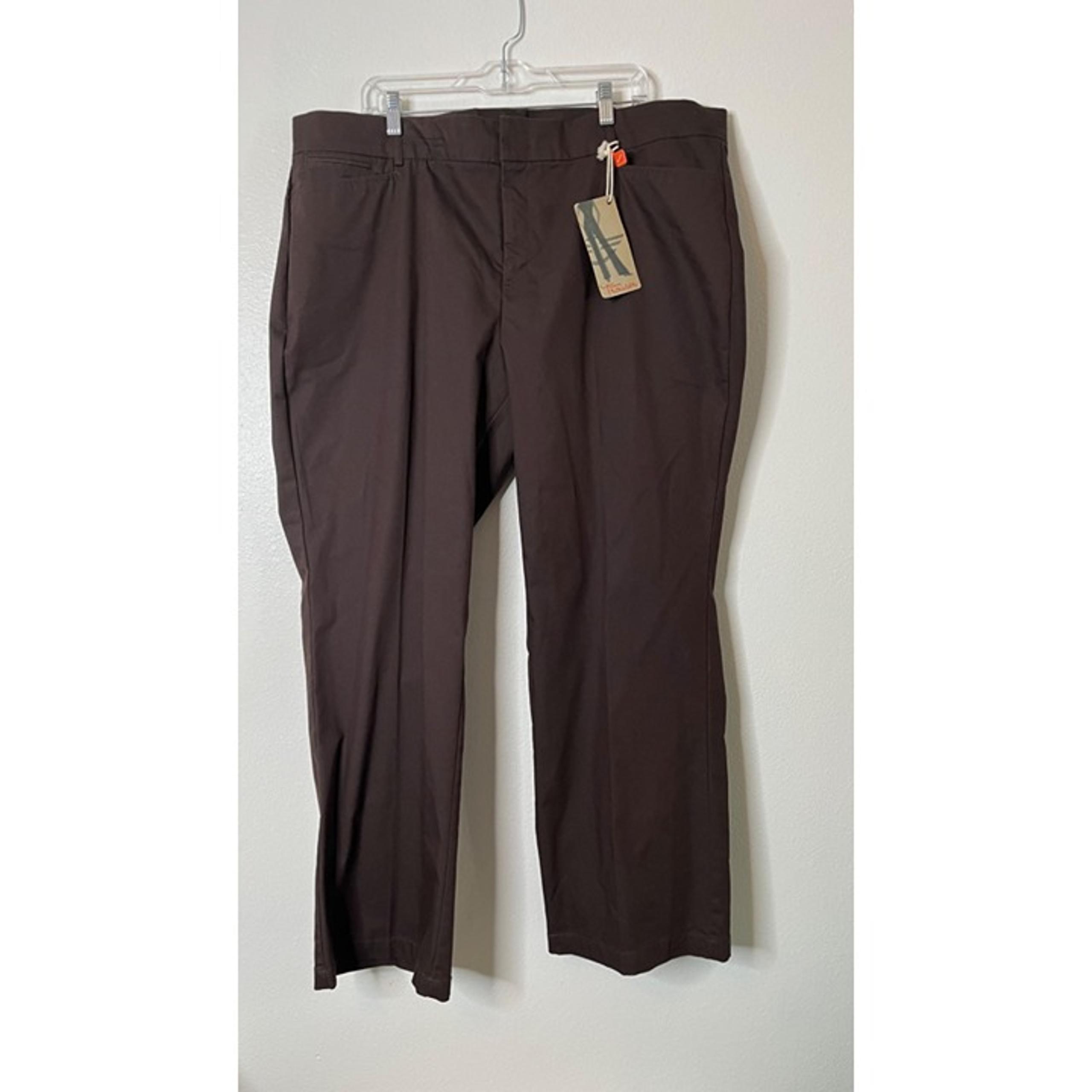 Dockers Womens Metro Trouser In Brown Size 24W Cotton Blend Relaxed Fit