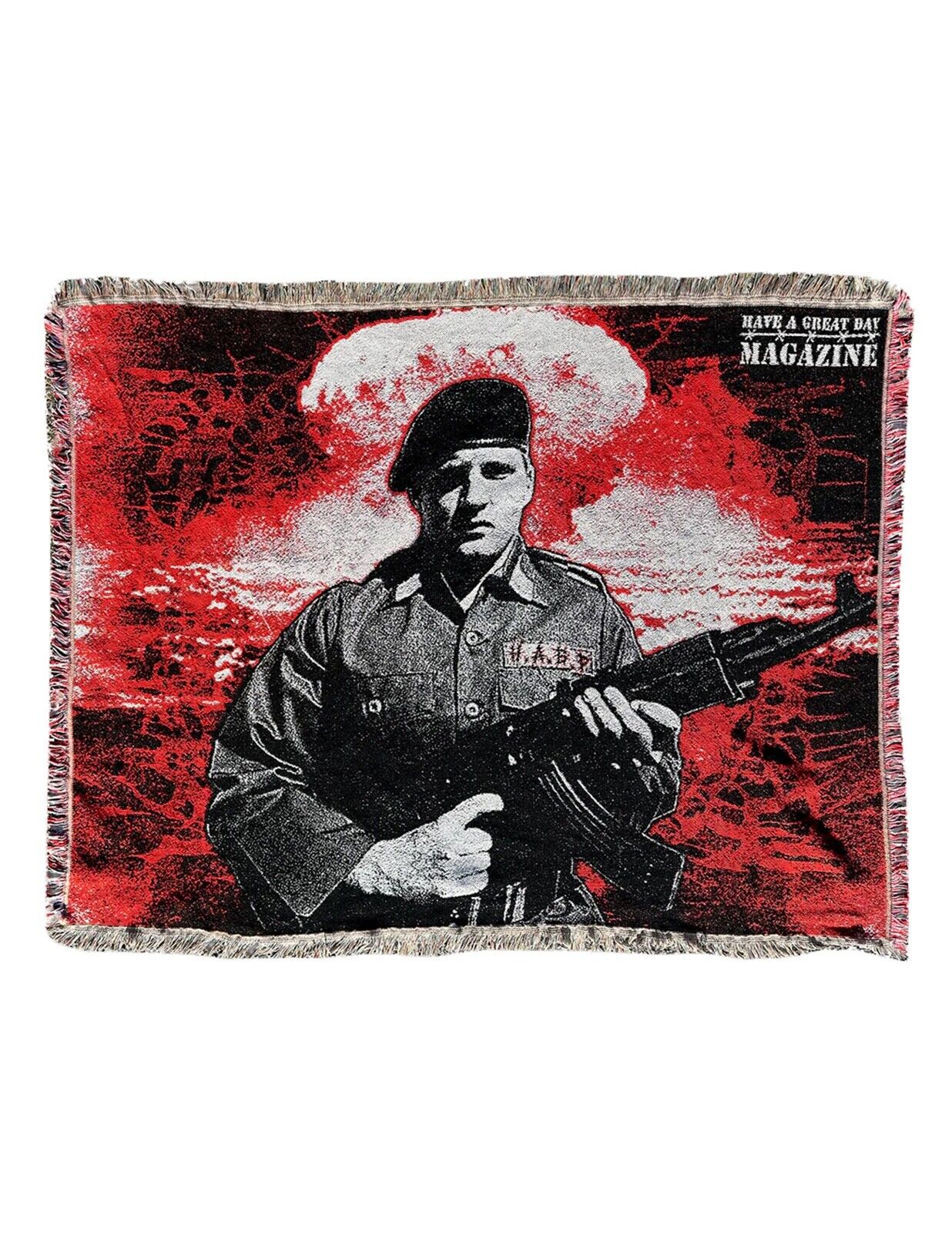 HAVE A GREAT DAY MAGAZINE Woven Soldier Blanket