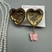 Betsey Johnson Heart Locket Necklace and Ring Set