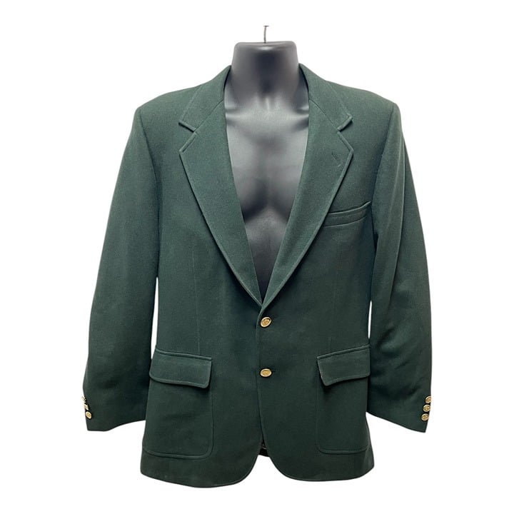 John Alexander Mens Wool Jacket Classic Blazer Sport Coat Green Lined Size 42