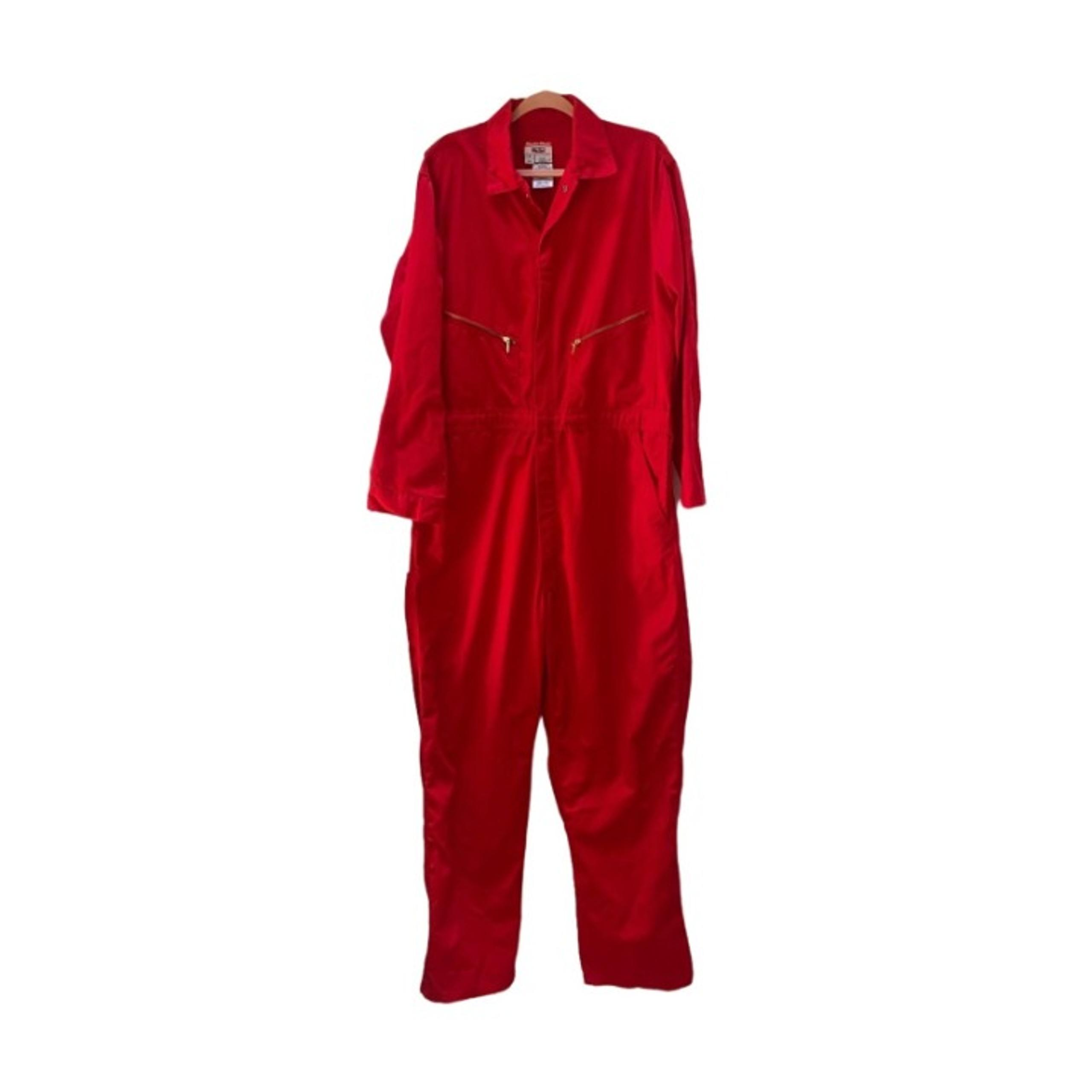 Walls Master Made Men's Coveralls Red Long Sleeve Size 46 Tall