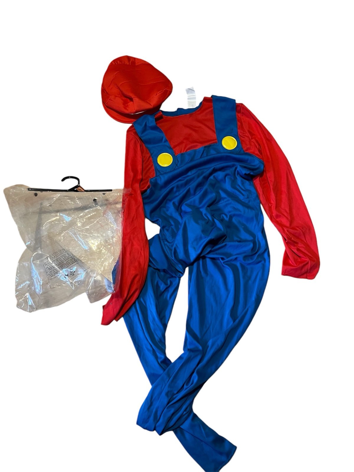 Super Mario Mario costume one piece suit and hat set