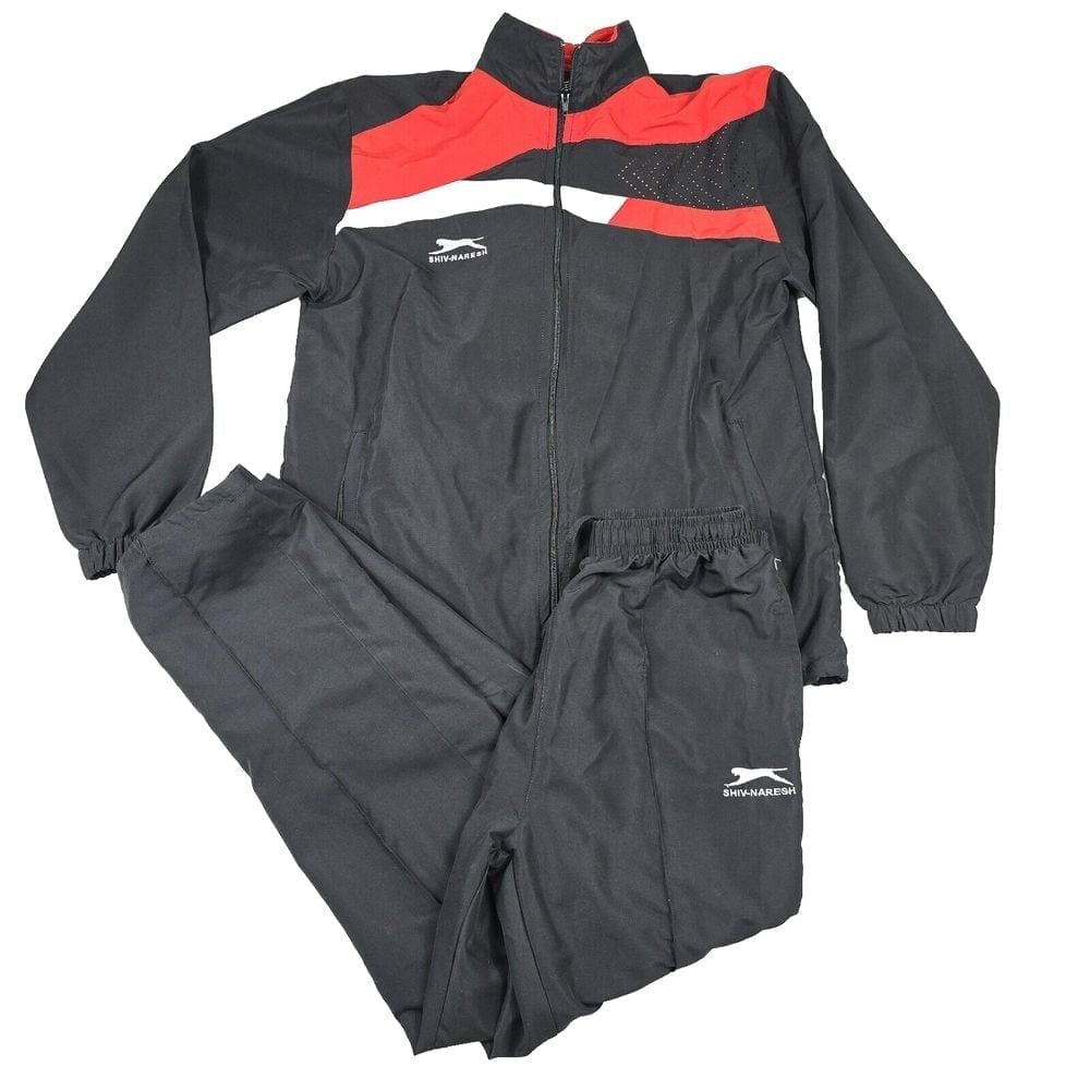 Shiv-Naresh Track Suit Jacket Pants Men's Size 42 XL Olympic Logo Red Black