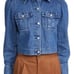 Boyish The Landon Cropped Puff Sleeve Jean Jacket in Steel Magnolia Small 298