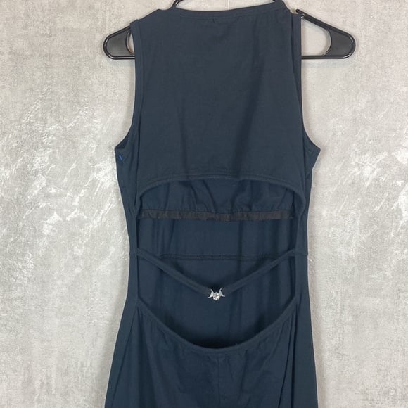 Vintage Newport news shapefx black open back dress
