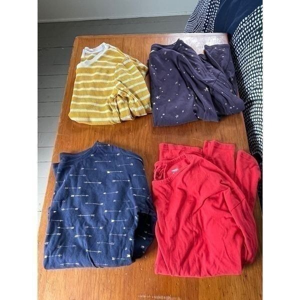 Bundle of old Navy long sleeve tops gold striped, navy and purple with gold and