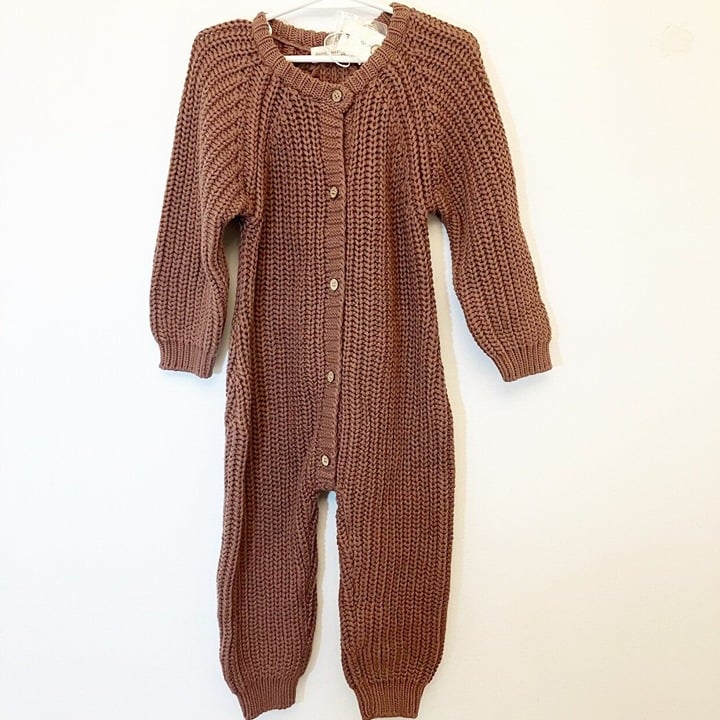 Quincy Mae Chunky Knit Jumpsuit 2-3y