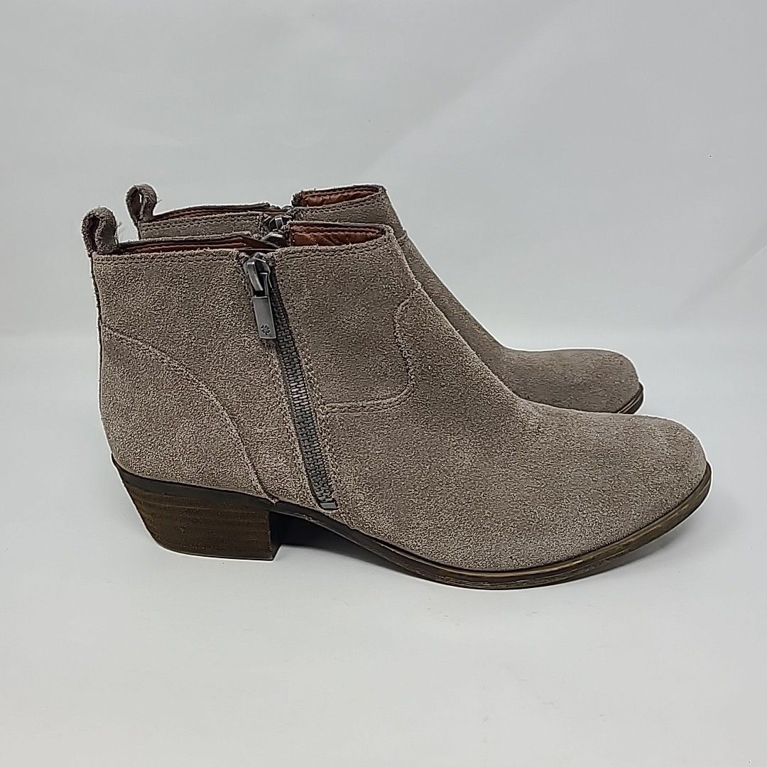 Lucky Brand LK-Betwixt Women's Booties Boots Size 8.5 Suede Taupe