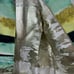 Ming Wang Woven Open Front Jacket Goldfinch Seaspray Art to Wear Oversize Medium