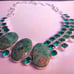 Aqua Apatite Chrysocolla 925 Sterling Silver Necklace