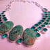 Aqua Apatite Chrysocolla 925 Sterling Silver Necklace