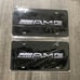 Mercedes black AMG Brand New Front Vanity Metal Plate Frame Holder (2 Pack)
