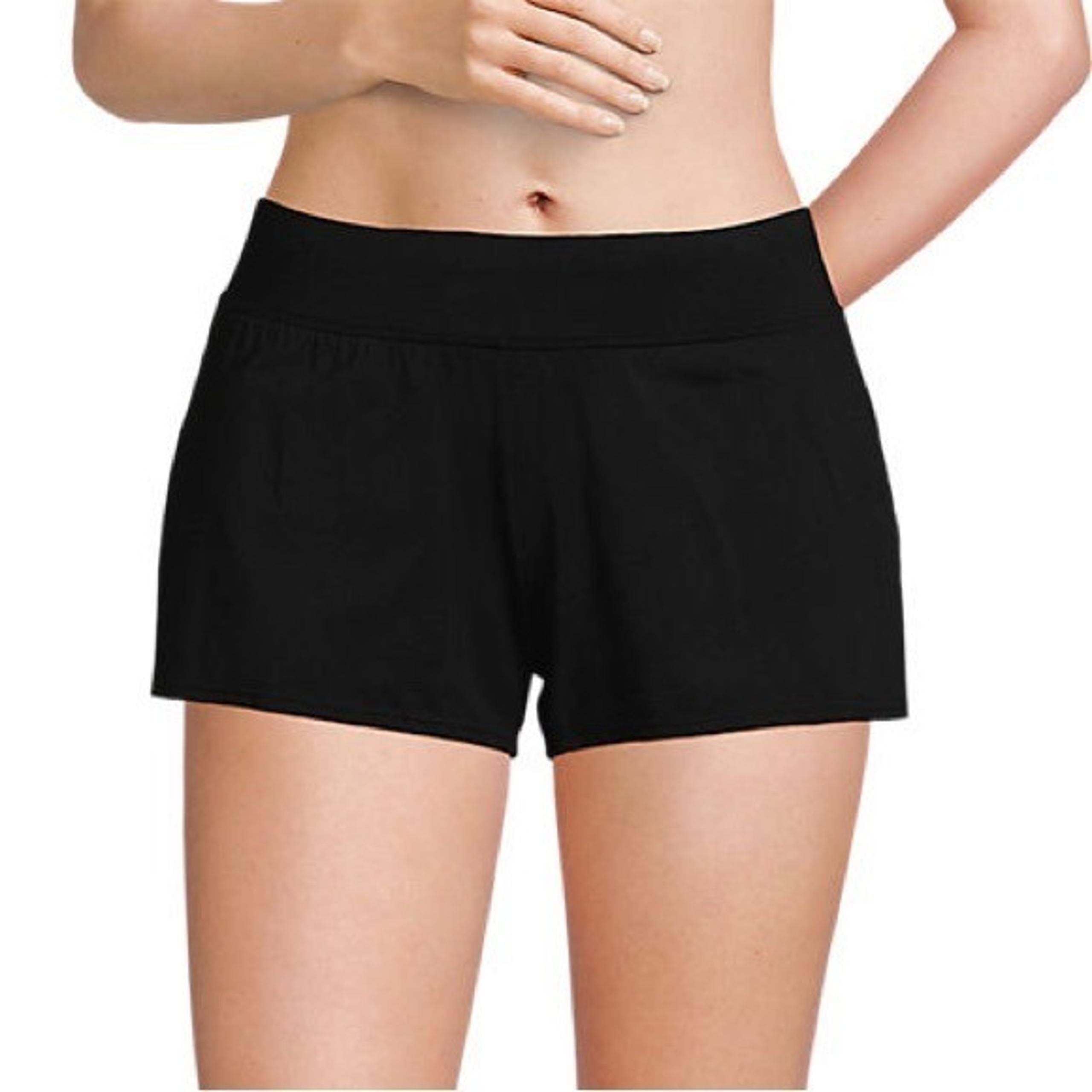 Lands' End Black Smoothing Control Curvy 3 Inch Swim Short Women's Size 10