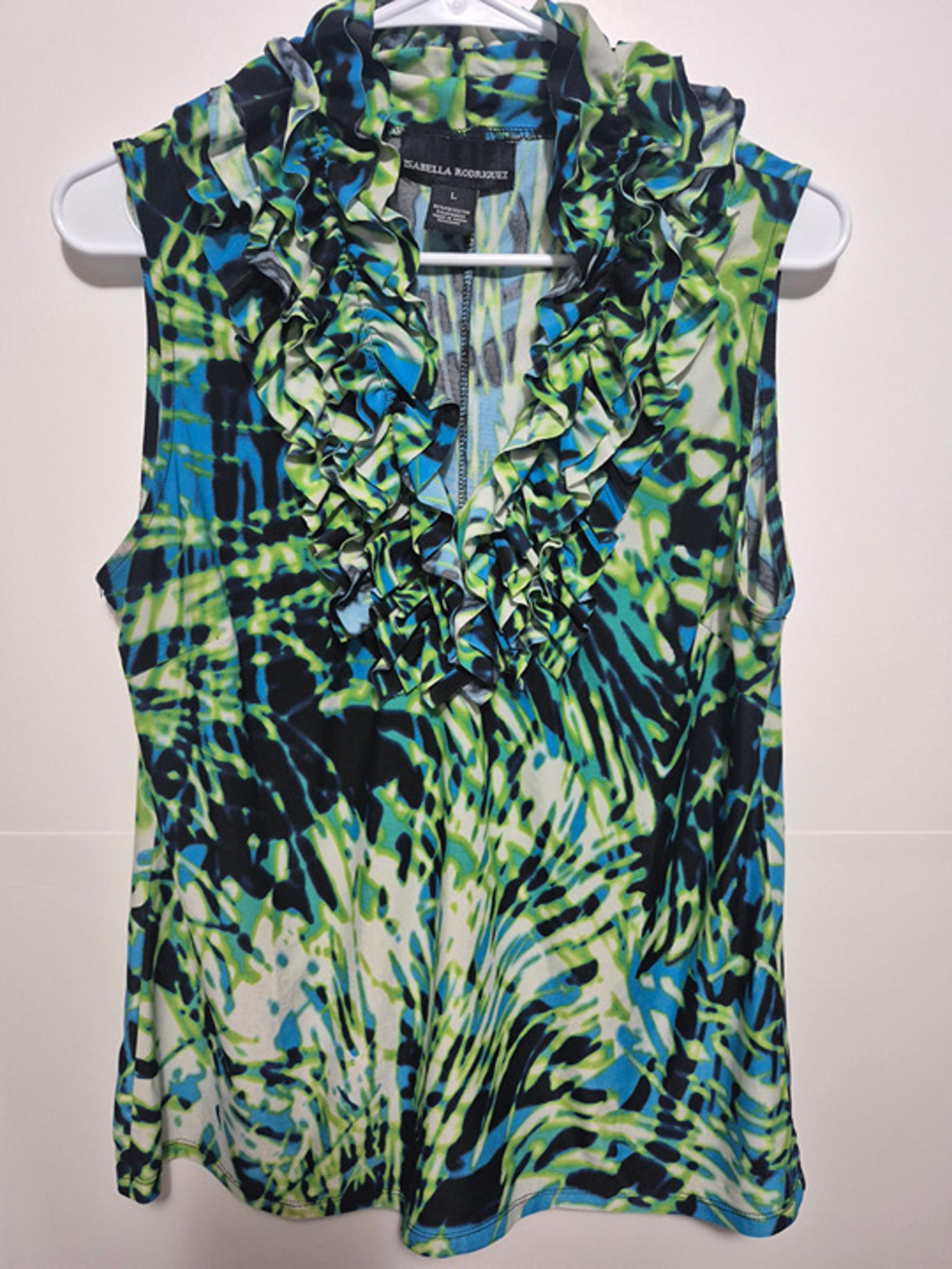 Isabella Rodriguez Top Tie Dye Ruffles BOHO Holidaycore Summer Size L