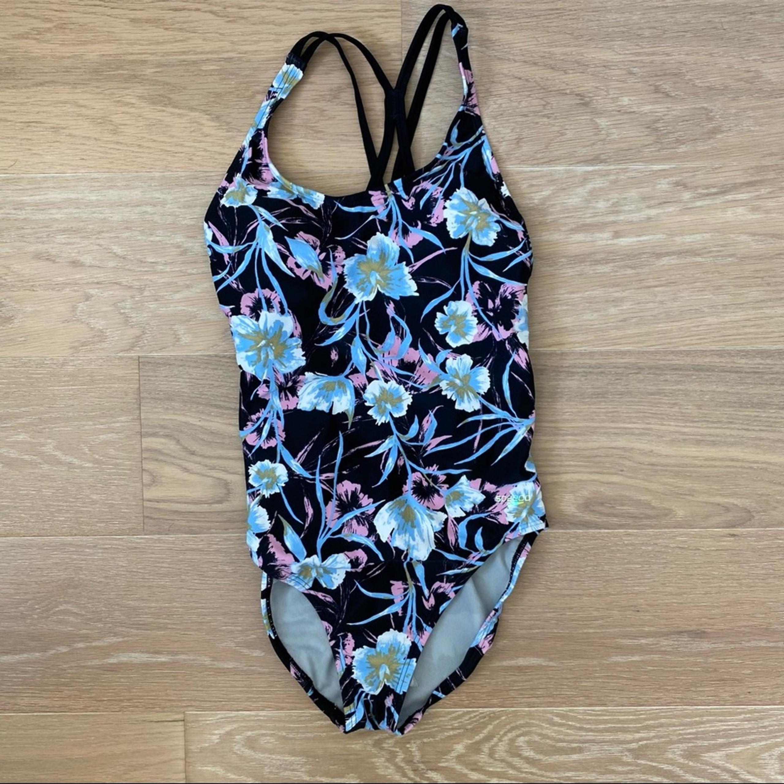 Speedo Women's Printed Thin Strap One Piece Swimsuit sz 6 NEW