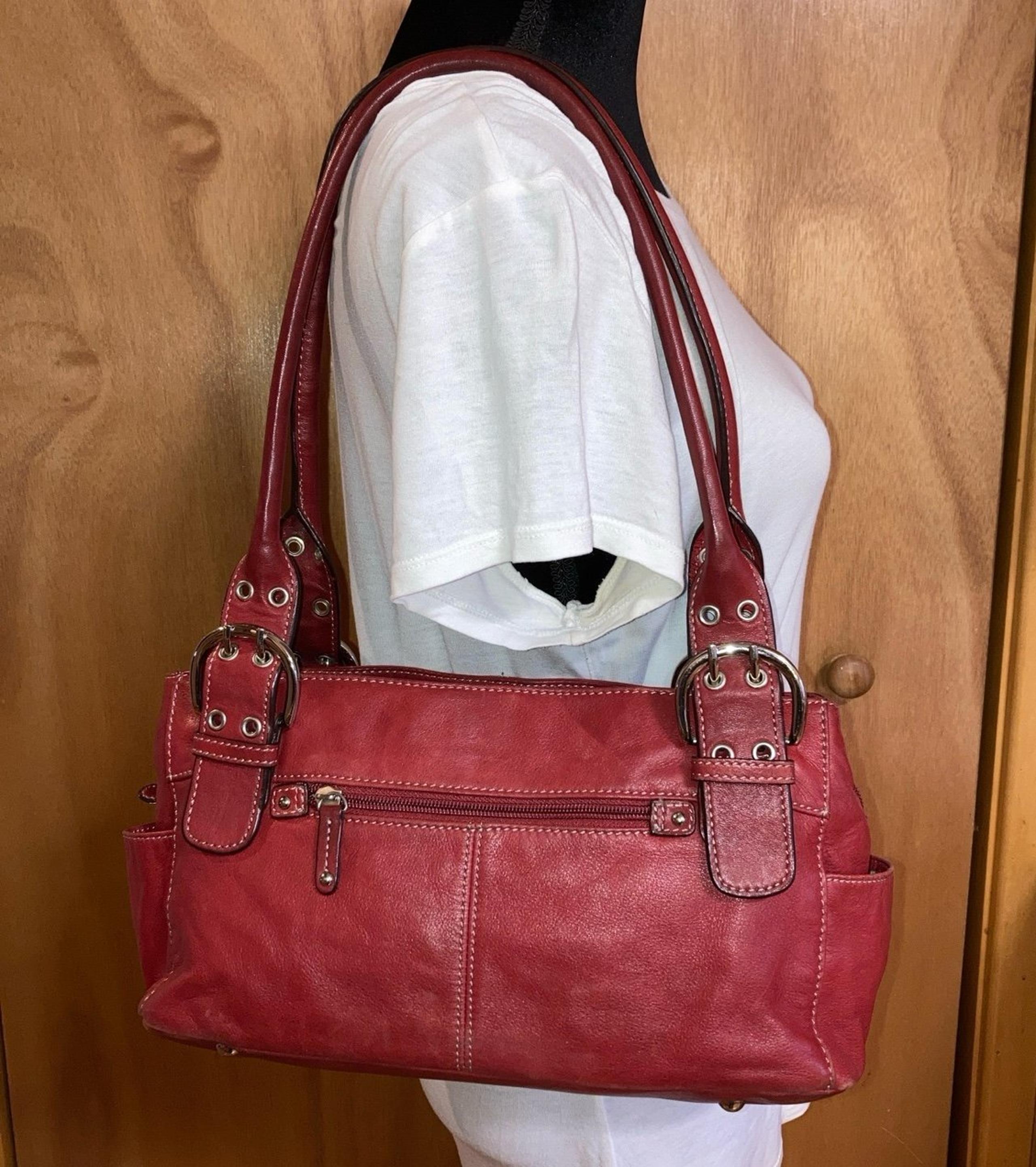 New Clarks Red Leather Shoulder Bag Purse