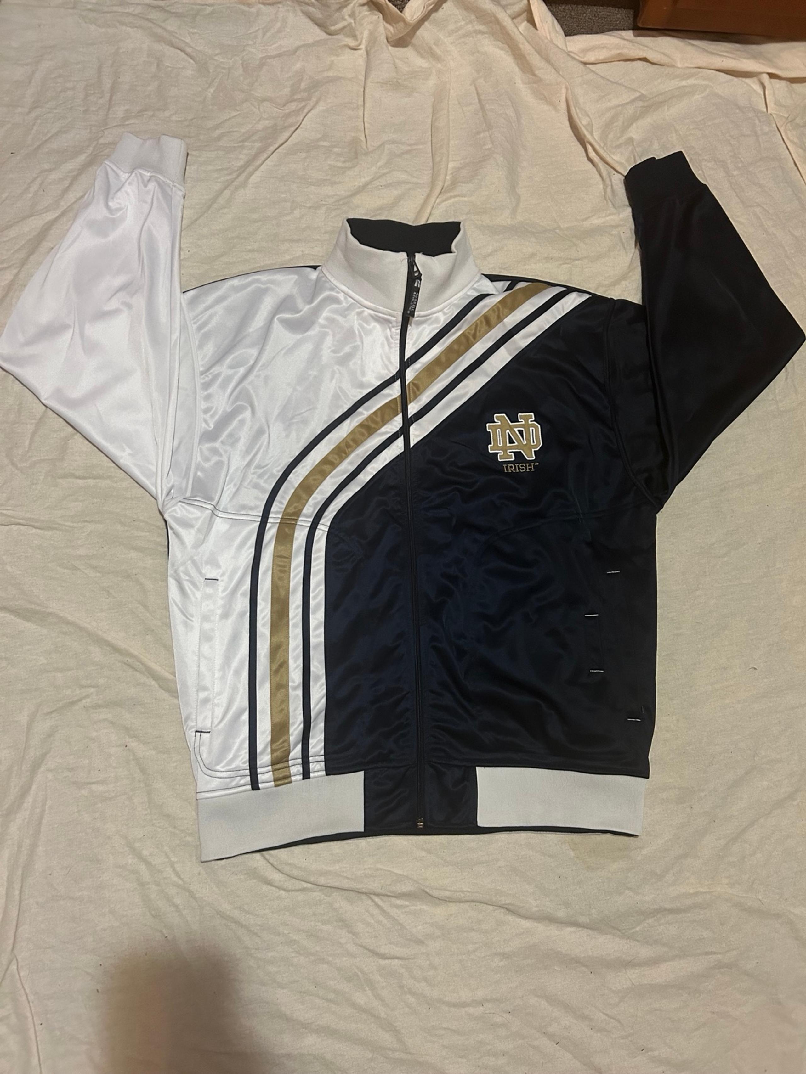 Vintage Notre Dame Irish Russell Athletic Embroidered Team Jacket (Men’s XL)