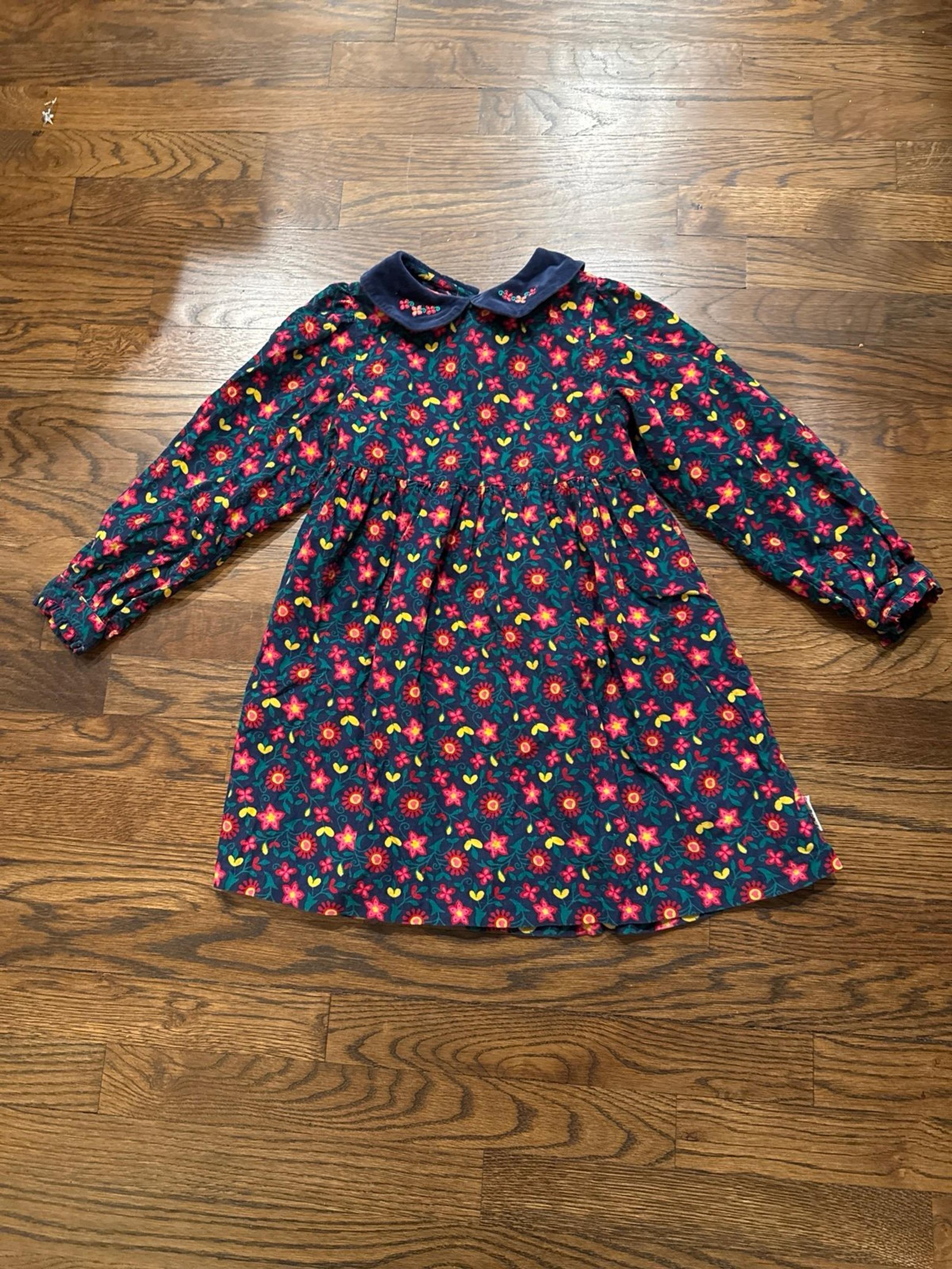 Vintage Gymboree empire waist Floral Cordoroy girls dress size XL
