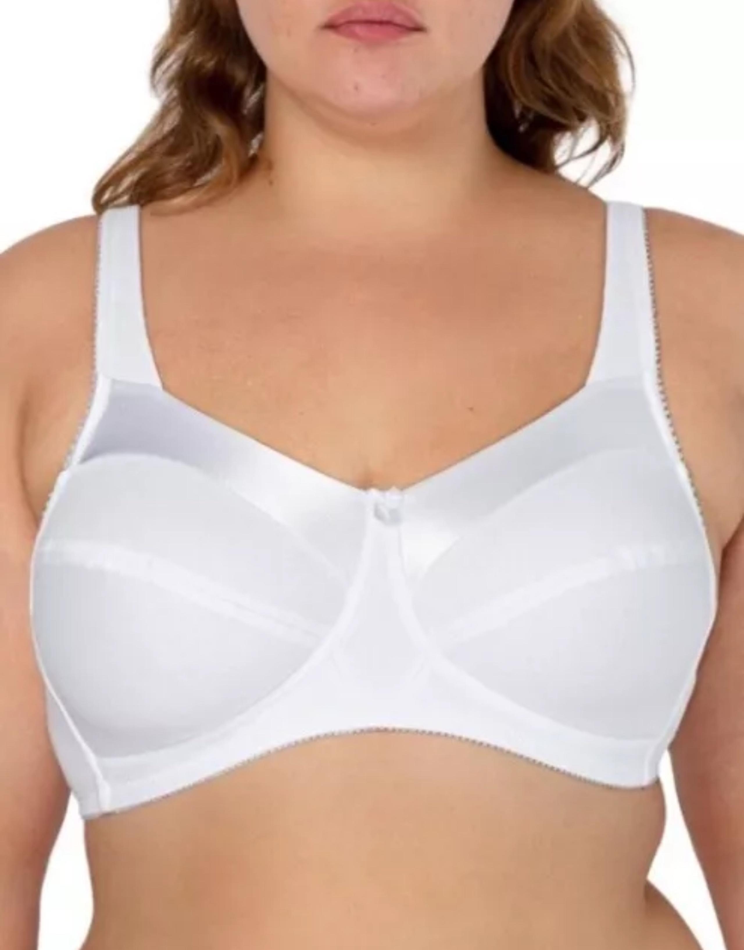 Fruit of the Loom Bra Women's Seamed Soft Cup Wirefree Cotton Bra NWT 36C White