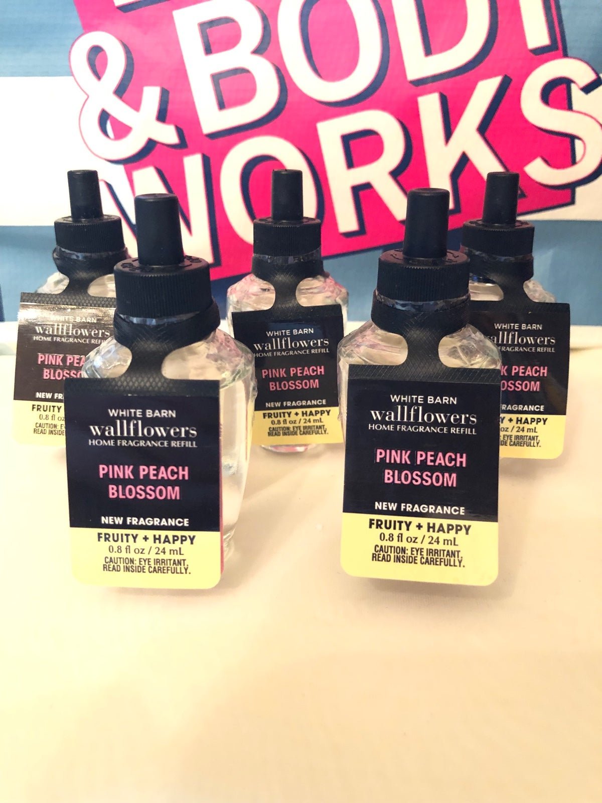 Bath & Body Works X5 Pink Peach Blossom Wallflowers Fragrance Refill