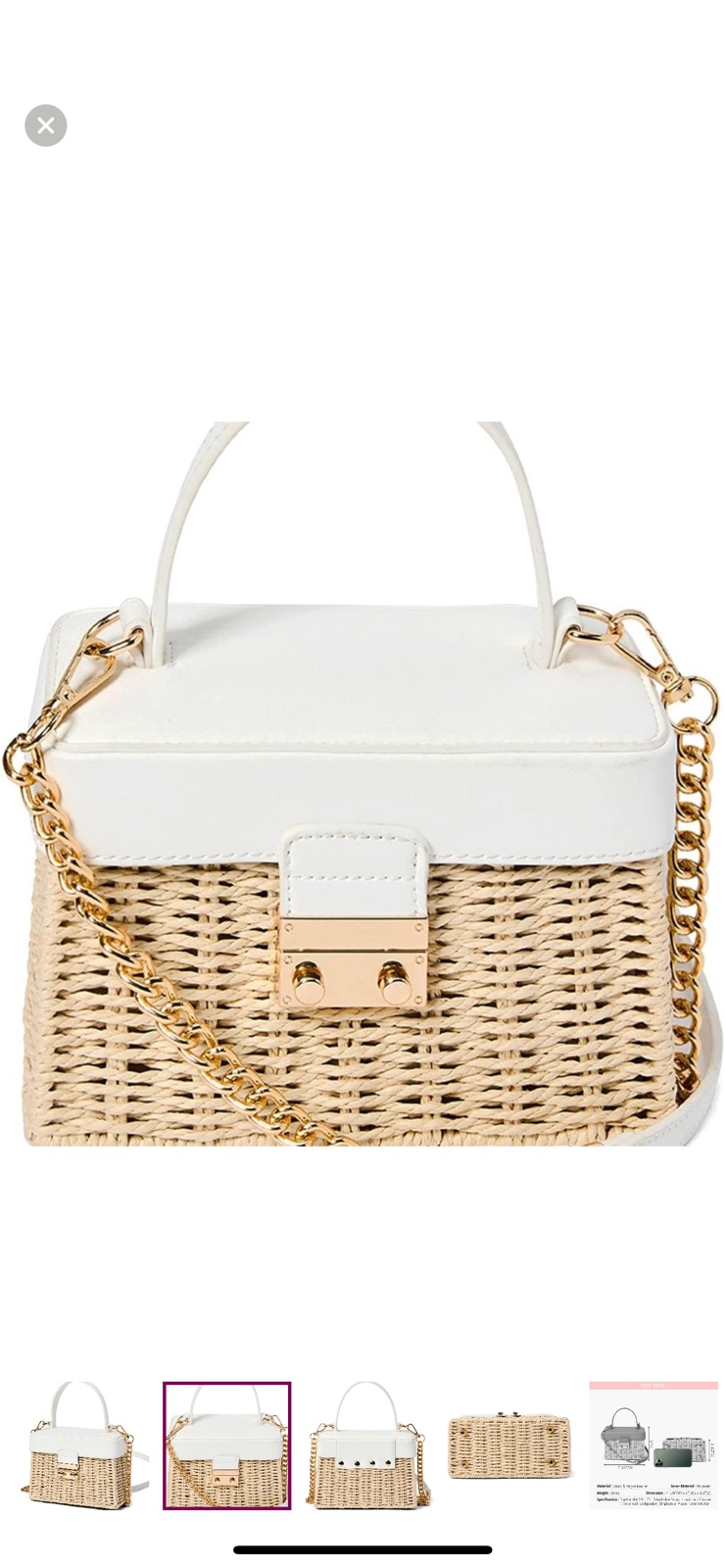 New Like Dreams elegant vegan leather Straw Box Crossbody Bag Purse