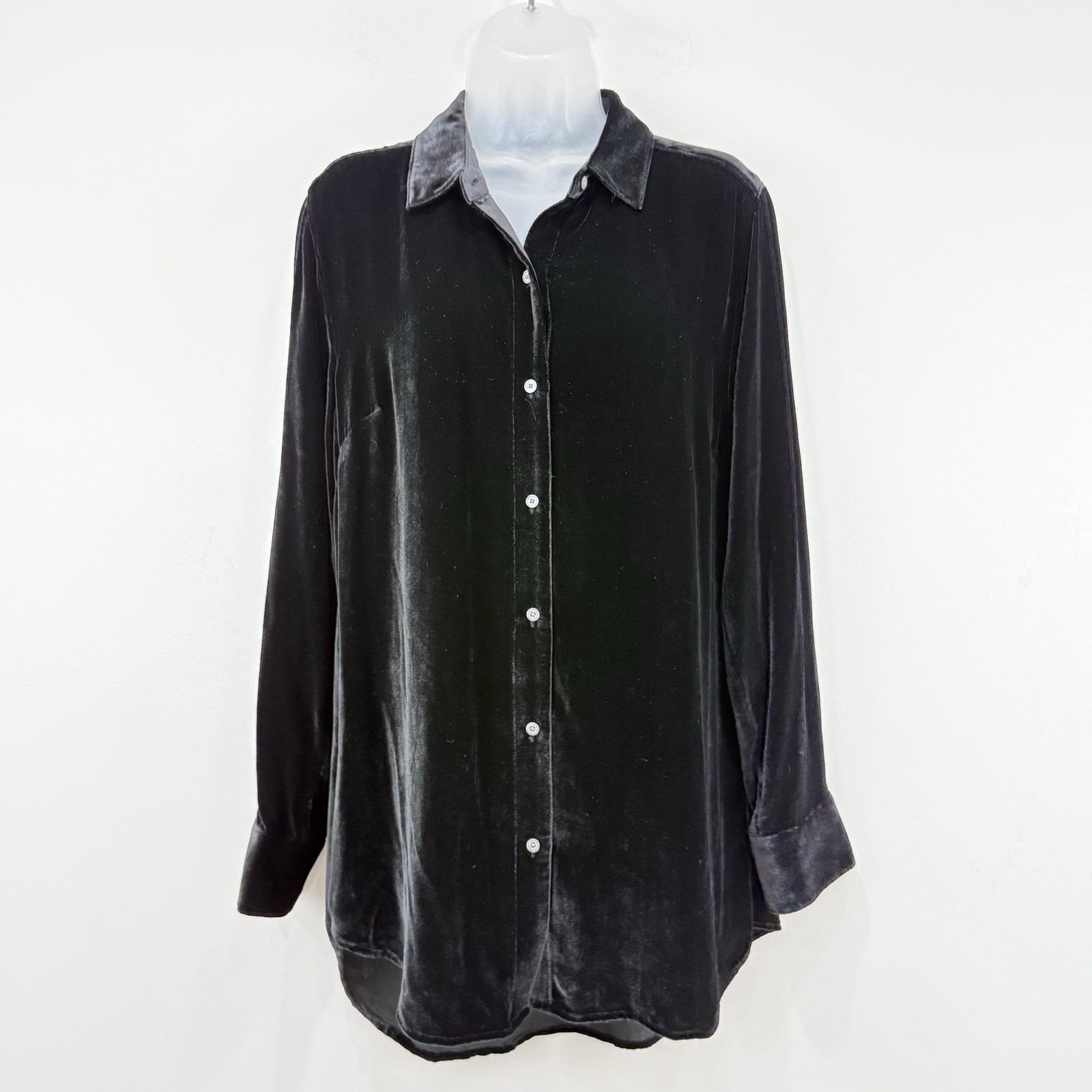 Tommy Bahama Top Womens M Black Velvet Sands Silk Blend Whimsigoth Witchy